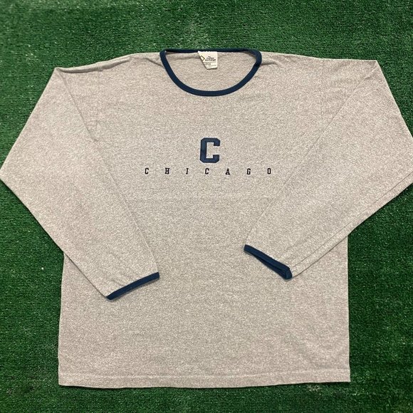 Vintage 90s Chicago Tourist Essential Drill Rap Ringer Tee - Picture 1 of 5